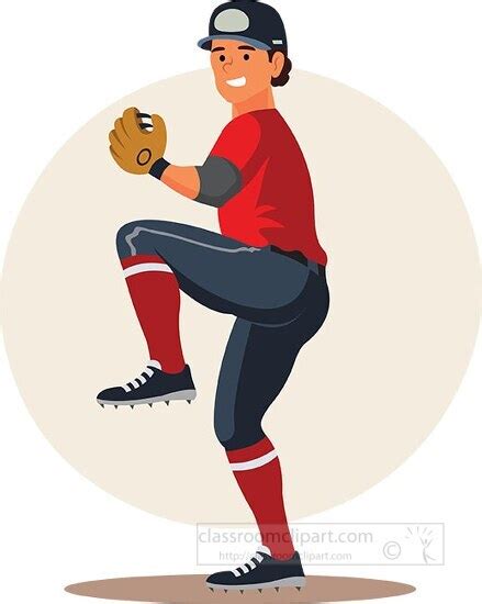 Ball Sports Clipart Baseball Player Pitcher Prepares To Throw Ball Clipart