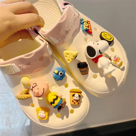 Pcs Snoopy Charlie Button Shoes Charm Croc Jibz Button Croc