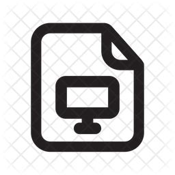 Computer File Icon - Download in Line Style