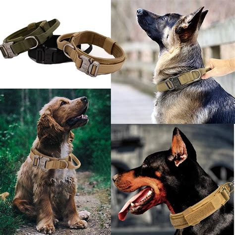 Collar T Ctico Ajustable Para Perro Correa Militar Hebilla De Metal