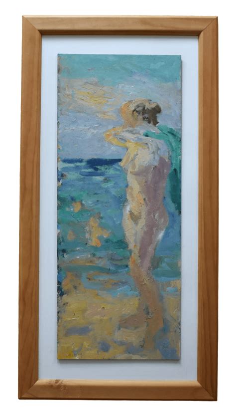 John Harvey Original Oil Painting Nude Woman Bather