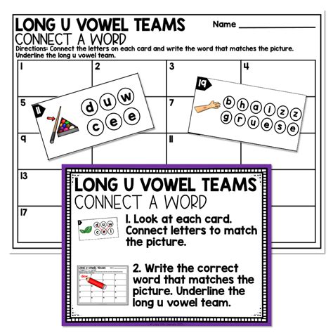 1st Grade Phonics Center Vowel Teams Ui Ue Ew Lucky Little Learners