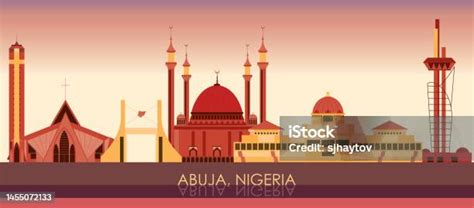 Sunset Skyline Panorama Of City Of Abuja Nigeria Stock Illustration Download Image Now Abuja