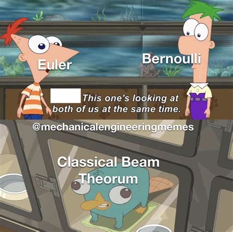 Euler Bernoulli Classical Beam Theorem Meme Engineering Humor