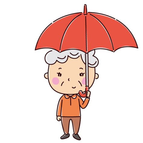 迷惑そうなイラスト（老人・おばあさん）（2カット） イラストくん