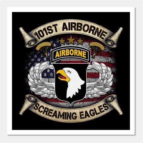 U S Army 101st Airborne Screaming Eagle Wall And Art Print Us Army 101st Airborne Screaming