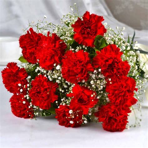 View Bouquet Of Dozen Red Carnations Red Bouquet Wedding Red Carnation Carnation Bouquet