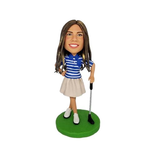 Female Golfer Custom Bobblehead With Engraved Text Mydedor Bobblehead And Custom Ts Shop