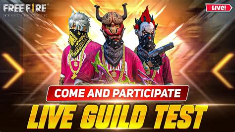 FREE FIRE LIVE GUILD TESTING GUILD TEST LIVE FF LIVE GUILD TEST