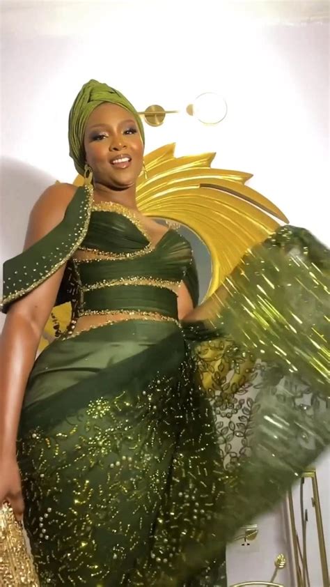 Olive Green Nigerian Wedding Guest Asoebi Style In African Dress