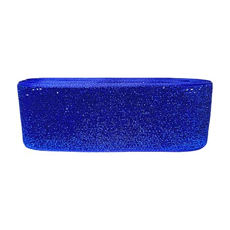 Fita Veludo Glitter Lurex Esponjada Yama Mm Metros Cor Azul