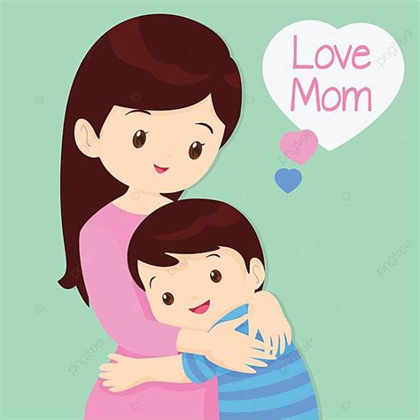 Hijo Abrazando A Su Madre Hijo Sonrisa Mam Vector Png Dibujos Hijo