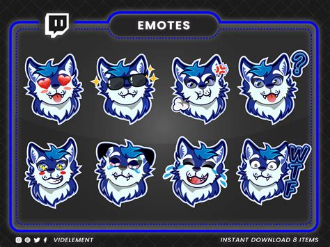 Wolf Emotes Twitch Emote Discord Emote Text Emote Animal Etsy Sweden