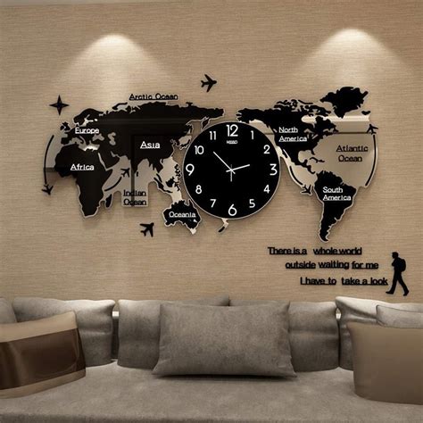 Fcx Clockuhr Weltkarte Uhr Wand Modern Wohnzimmer Gro E Wanduhren D