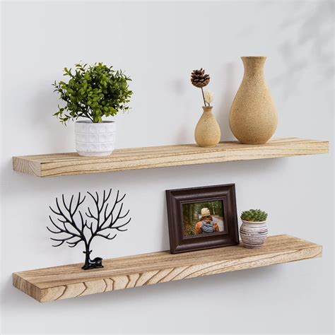 Floating Shelves 36 Inch Wall Shelf Set Of 2 Rustic Wood Shelves For Wall Storage