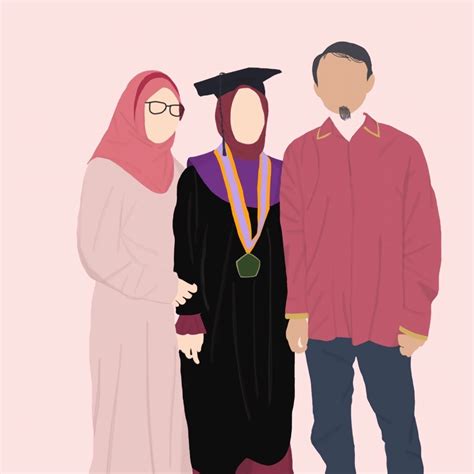 Jual Ilustrasi Wajah Karikatur Wajah Vector Wajah Faceless Keluarga 3