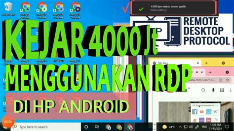 Cara Kejar Jam Tayang Menggunakan Rdp Di Hp Android Youtuber