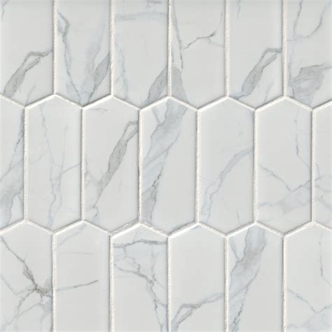 Picket Snow White Porcelain Mosaic Wall And Floor Tile The Tile Shop