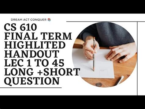 CS610 Final Term Preparations Cs 610 Final Term Short Long Question