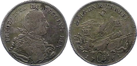 Brandenburg Preußen 1 2 Taler 1751 B Friedrich II 1740 1786 Sehr