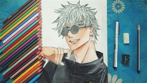 How To Draw Gojo Saturo Easy Simple Art Jutjutsu Kaisen Drawing