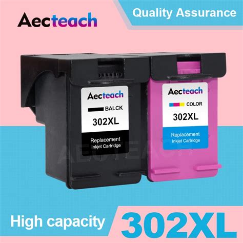 Aecteach Cartucho De Tinta Remanufacturado Para Impresora HP 302 Para