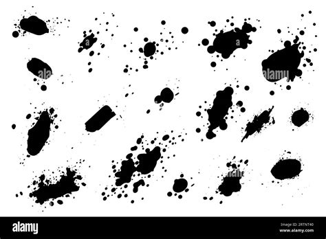 Grunge Ink Black Paint Splotch Splash Of Paints Spray Drops Staining