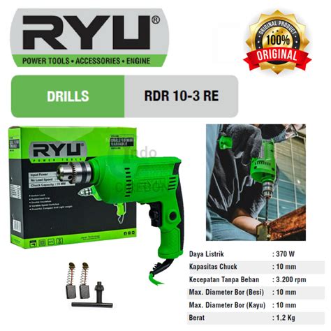 Jual RYU RDR 10 3 RE Mesin Bor Listrik 10 Mm Drill 10mm Variable