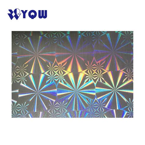 0 08mm Holographic PVC Rainbow Film Lamination Overlay With Glue For ID