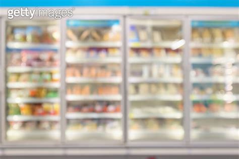 Supermarket Commercial Refrigerators Freezer Showing Frozen Foods