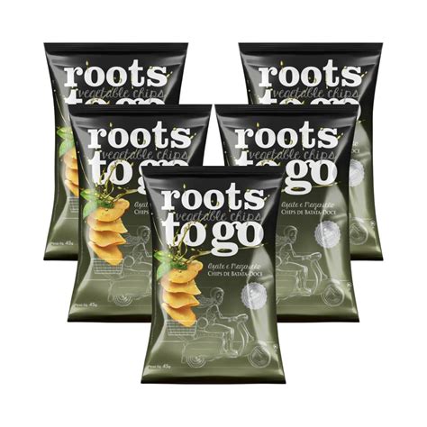 Kit C5 Roots To Go Chips Batata Doce Azeite Manjericão 45g Loja All