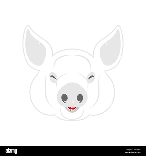 Pig Head Isolated Illustration For Butcher Shop Stock Vector Image