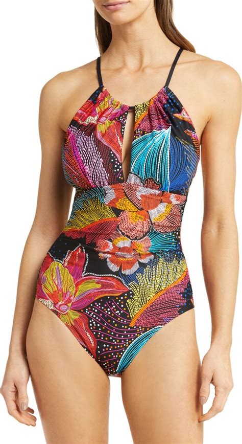 La Blanca Sunlit High Neck Mio One Piece Swimsuit Shopstyle