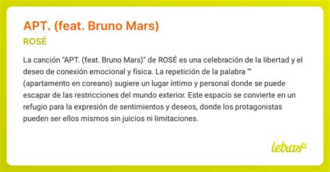 Significado De La Canción Apt Feat Bruno Mars RosÉ Letras Com