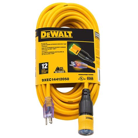 Dewalt Ft Sjtw Heavy Duty Locking Yellow Extension Cord With