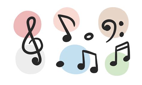 Vector Set Of Musical Notations With Multiple Decorative Dots In The