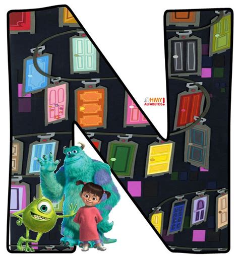 Alfabeto De Mike Sully Y Boo Con Las Puertas De Monsters S A Oh My