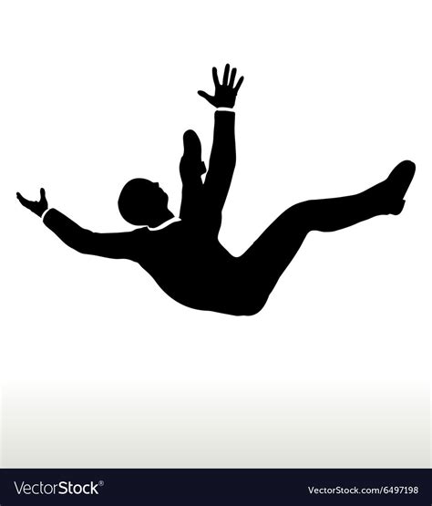 Silhouette of businessman falling Royalty Free Vector Image