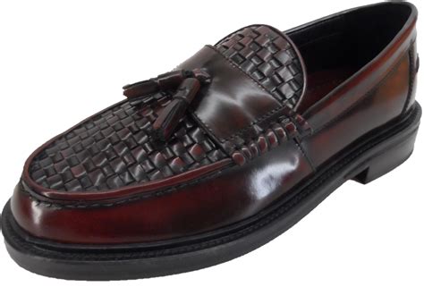 Mens Ikon Black Punched Tassel Loafers Mazeys Uk