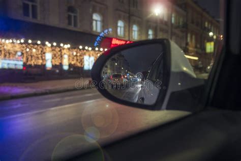 Inside a Taxi Driving through the City at Night Stock Photo - Image of ...