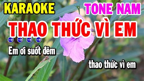 Karaoke Thao Th C V Em Tone Nam Nh C S Ng Tr T Nh D H T Kho Nh C