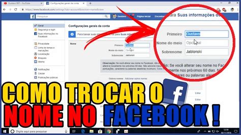 Como Mudar O Nome No Facebook E Youtube