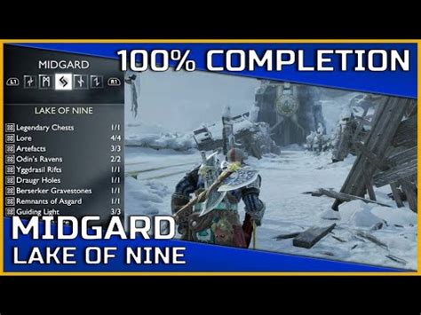 God of War Ragnarök Lake of Nine Midgard 100 Completion YouTube