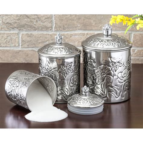 Embossed Butterfly 3 Piece Kitchen Canister Set W004497469 Buybuyfurniture