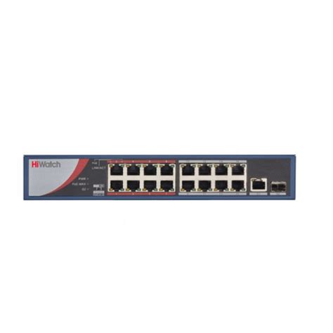 Hikvision Сетевой неуправляемый коммутатор 16 RJ45 100M PoE, 8 портов с ...