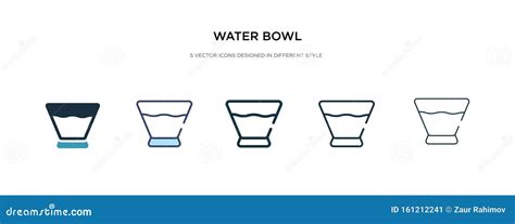 Water Bowl Icon In Different Style Vector Illustration Two Colored And