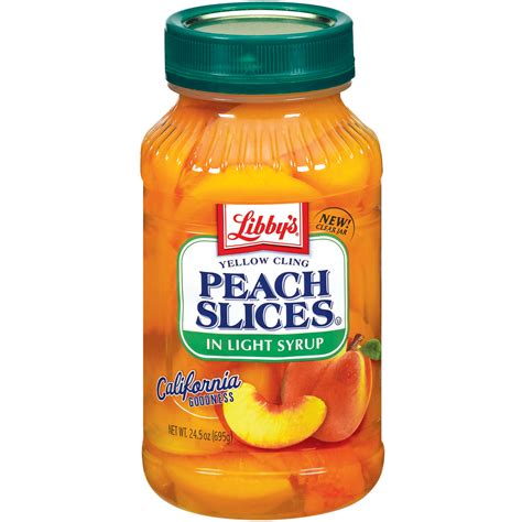 Libby S Yellow Cling In Light Syrup Peach Slices 24 5 Oz Plastic Jar