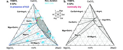 Phase Relations In The System Nacl Caco Mgco Established At