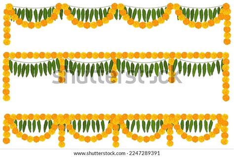 Indian Hindu Festival Set Marigold Flowers Stock Vector (Royalty Free ...