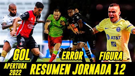 RESUMEN JORNADA 12 APERTURA 2022 ACCIÓN GOL ERROR Y FIGURA LIGA MX